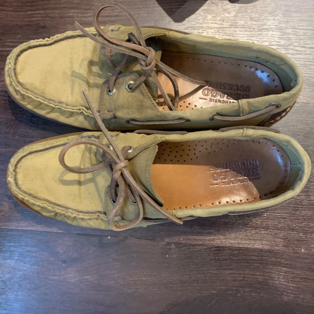 Sebago Docksides canvas and leather upper